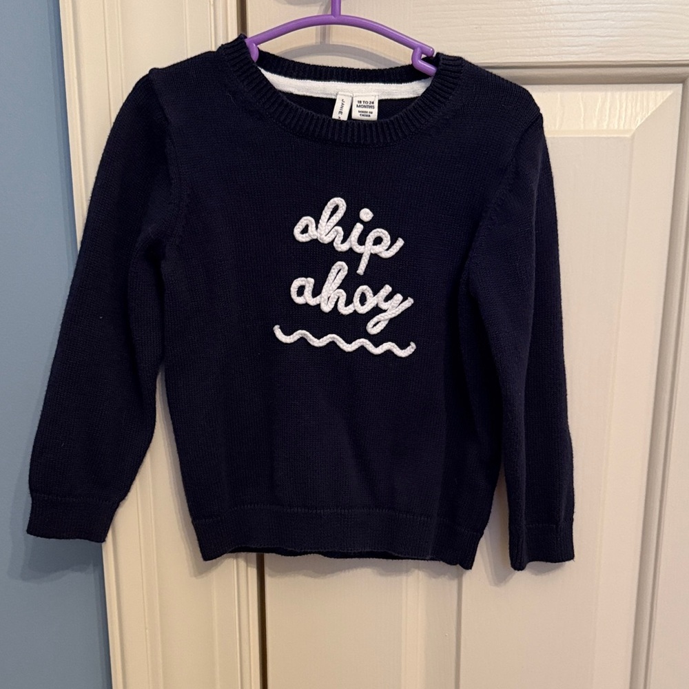 18-24 Month Janie and Jack Navy Ship Ahoy Sweater
